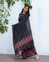 Moonlit Serenade Hand Block Printed Mulmul Cotton Saree
